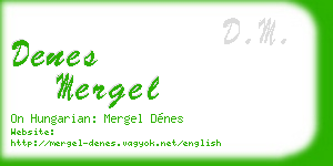 denes mergel business card